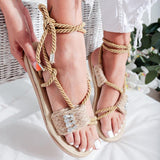 Women Summer Holiday Flat Heel Sandals Espadrille Shoes