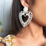 Chic Heart Raffia Earrings Holiday Earrings