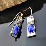 Vintage Silver & Blue Stone Earrings