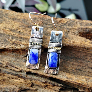 Vintage Silver & Blue Stone Earrings