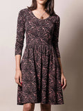 Black Pink Printed Floral Casual Dresses