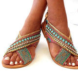 Women Bohemian Sandals Casual Elastic Band Shoes