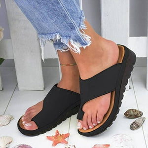 Women Chic Toe Ring Flat Heel Sandals Beach Shoes