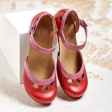 Women's Color Matching Casual Sandals Thick Single Shoes