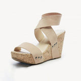 Women Stylish Peep Toe Wedges Sandals Casual Shoes