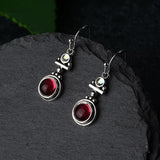 Vintage Moonstone Red Agate Earrings