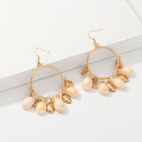 Bohemian Beach Shell Circle Earrings