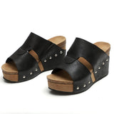 Women Shoes Platform Slippers Wedge Beach Peep Toe Sandals