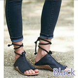 Women Chic Flat Heel Gladiator Sandals Flip Flops Lace Up Shoes