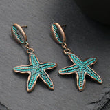 Starfish Shell Alloy Fun Earrings