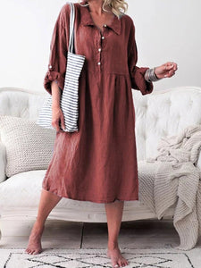 Cotton and Linen Casual Dress