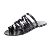 Women Holiday Beach Slip On Sandals Toe Ring Flat Shoes