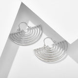 Silver Hollow Semicircle Fashion Earrings