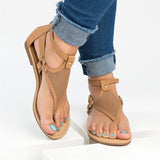 Women Plus Size PU Hollow-out Sandals Casual Zipper Shoes