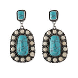 Retro Fashion Silver Turquoise Earrings