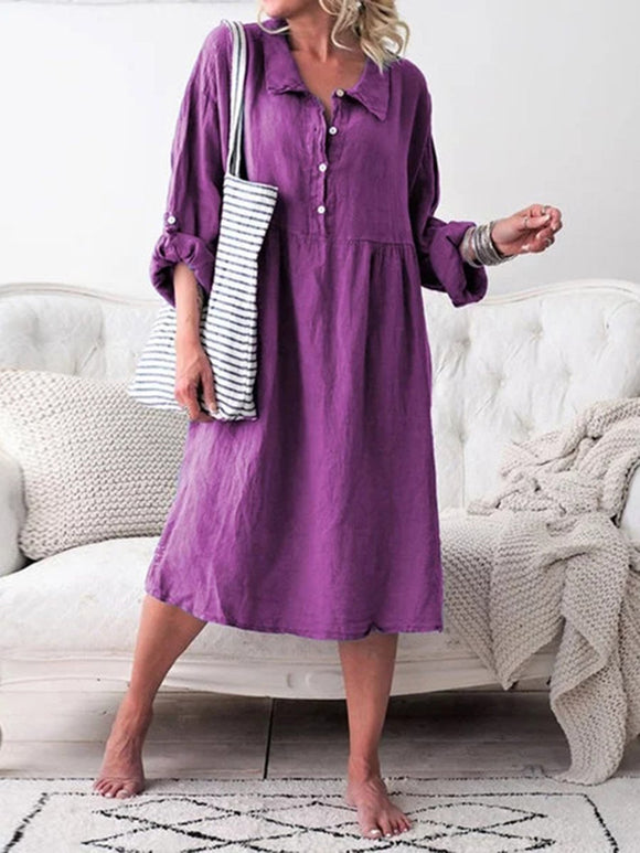 Cotton and Linen Casual Dress