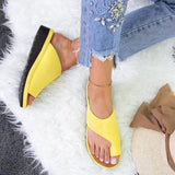 Women Chic Toe Ring Flat Heel Sandals Beach Shoes