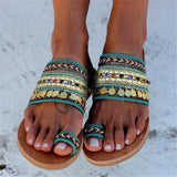 Women Vintage Ethnic Flat Bohemian Sandals Shoes