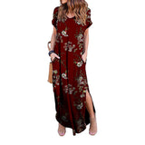 V-Neck Printed Casual Dress