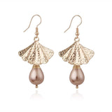 Stylish Alloy Scallop Pearl Earrings