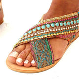 Women Bohemian Sandals Casual Elastic Band Shoes