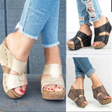 Women Shoes Platform Slippers Wedge Beach Peep Toe Sandals