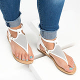 Women Plus Size PU Hollow-out Sandals Casual Zipper Shoes