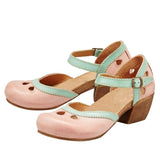 Women's Color Matching Casual Sandals Thick Single Shoes