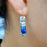 Vintage Silver & Blue Stone Earrings