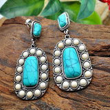 Retro Fashion Silver Turquoise Earrings