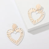 Chic Heart Raffia Earrings Holiday Earrings