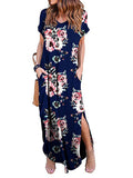 V-Neck Printed Casual Dress