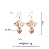 Stylish Alloy Scallop Pearl Earrings