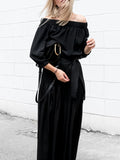 Off-the-shoulder Long Casual Dress