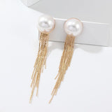 Creative & Fashion Pearl Alloy Tassel Earrings