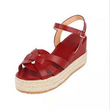 Women Chic Peep Toe Wedges Sandals Casual Espadrille Shoes