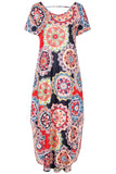 V-Neck Printed Casual Dress