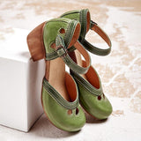 Women's Color Matching Casual Sandals Thick Single Shoes