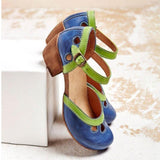 Women's Color Matching Casual Sandals Thick Single Shoes