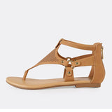 Women Plus Size PU Hollow-out Sandals Casual Zipper Shoes