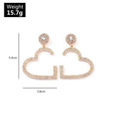 Fashion Love Notched Diamond Earrings