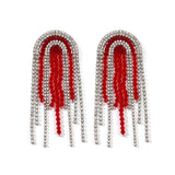 Delicate Shiny Rhinestone Tassel Earrings