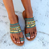 Women Vintage Ethnic Flat Bohemian Sandals Shoes