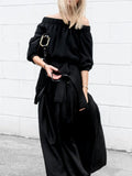 Off-the-shoulder Long Casual Dress