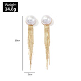 Creative & Fashion Pearl Alloy Tassel Earrings