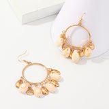 Bohemian Beach Shell Circle Earrings