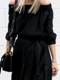 Off-the-shoulder Long Casual Dress