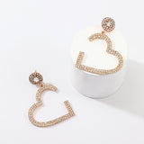 Fashion Love Notched Diamond Earrings