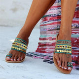 Women Vintage Ethnic Flat Bohemian Sandals Shoes