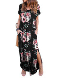 V-Neck Printed Casual Dress